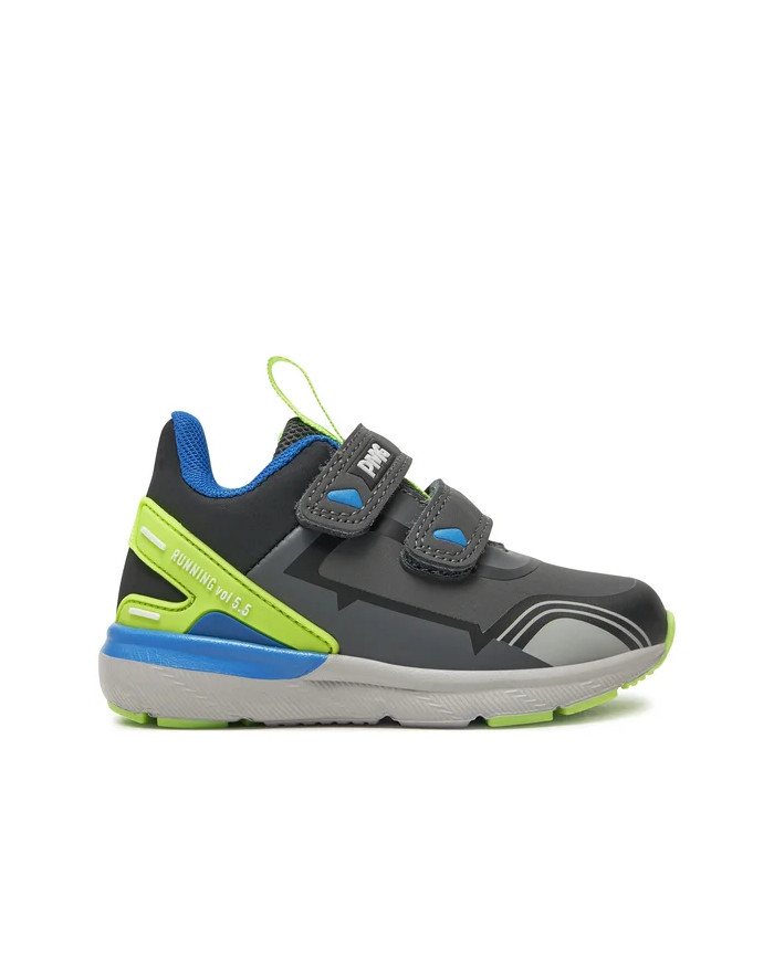 SNEAKERS PRIMIGI BAMBINO NABUK PU GRIGIO/VER.FLUO 6961211 