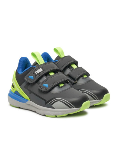 SNEAKERS PRIMIGI BAMBINO NABUK PU GRIGIO/VER.FLUO 6961211 