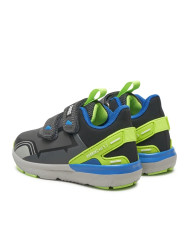 SNEAKERS PRIMIGI BAMBINO NABUK PU GRIGIO/VER.FLUO 6961211 
