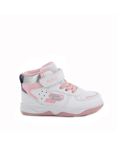 SNEAKERS PRIMIGI PRIMI PASSI BAMBINA NAPPA PU  BIANCO-ROSA 6953000 