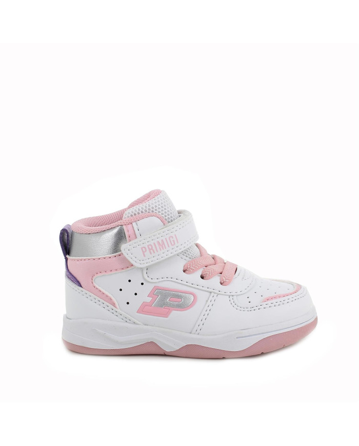 SNEAKERS PRIMIGI PRIMI PASSI BAMBINA NAPPA PU  BIANCO-ROSA 6953000 