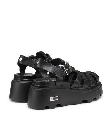 SANDALO CULT DONNA NEW ROCK 3657 SANDAL W LEATHER BLACK CLW365700