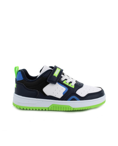 SNEAKERS PRIMIGI  BAMBINO NAPPA PU BIANCO-NAVY 6968044