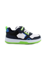 SNEAKERS PRIMIGI  BAMBINO NAPPA PU BIANCO-NAVY 6968044