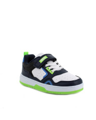 SNEAKERS PRIMIGI  BAMBINO NAPPA PU BIANCO-NAVY 6968044