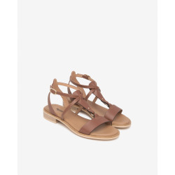 SANDALO CON TACCO NEROGIARDINI DONNA ARMENIA CUOIO TR BEVAGNA 592 BEIGE E615895D/400