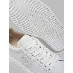 SNEAKERS BLAUER UOMO BUCK01 MAN LEATHER SNEAKER F4BUCK01/LEA/WHI/NVY