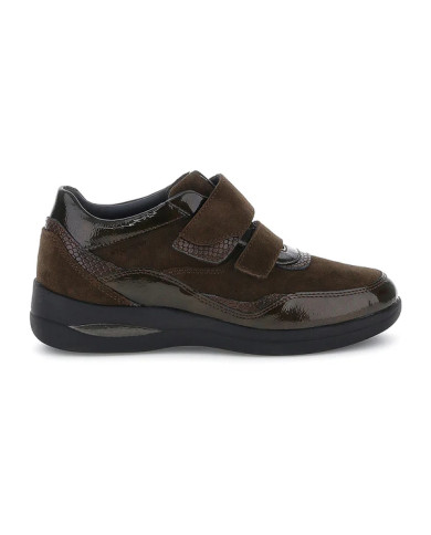 SNEAKERS AURORA 26 VELOUR/S. PATENT FERN BROWN VELOUR/SYNTHETIC PATENT LEATHE  