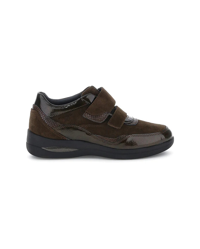 SNEAKERS AURORA 26 VELOUR/S. PATENT FERN BROWN VELOUR/SYNTHETIC PATENT LEATHE  