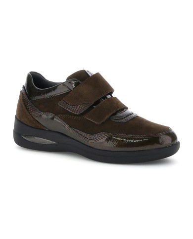 SNEAKERS AURORA 26 VELOUR/S. PATENT FERN BROWN VELOUR/SYNTHETIC PATENT LEATHE  