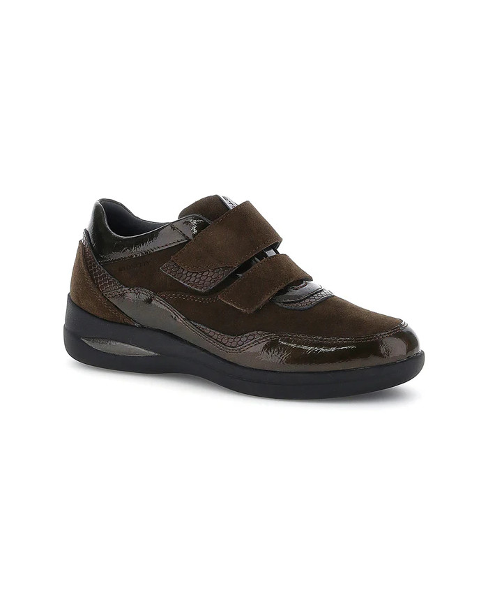 SNEAKERS AURORA 26 VELOUR/S. PATENT FERN BROWN VELOUR/SYNTHETIC PATENT LEATHE  