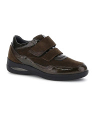 SNEAKERS AURORA 26 VELOUR/S. PATENT FERN BROWN VELOUR/SYNTHETIC PATENT LEATHE  