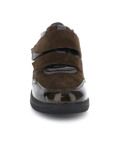 SNEAKERS AURORA 26 VELOUR/S. PATENT FERN BROWN VELOUR/SYNTHETIC PATENT LEATHE  