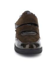 SNEAKERS AURORA 26 VELOUR/S. PATENT FERN BROWN VELOUR/SYNTHETIC PATENT LEATHE  