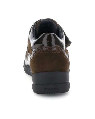SNEAKERS AURORA 26 VELOUR/S. PATENT FERN BROWN VELOUR/SYNTHETIC PATENT LEATHE  