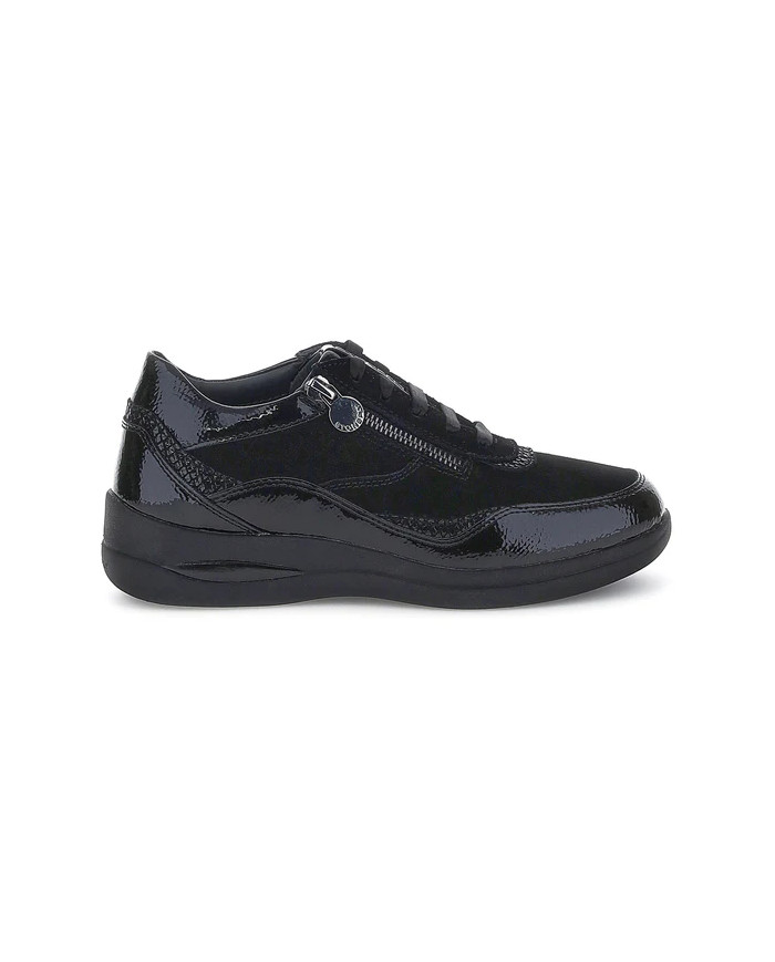 SNEAKERS STONEFLY DONNA AURORA 25 VELOUR/S. PATENT BLACK SYNTHETIC PATENT LEATHER/VELOU 221553 000