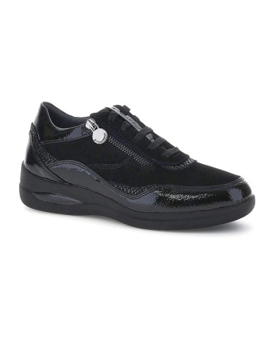 SNEAKERS STONEFLY DONNA AURORA 25 VELOUR/S. PATENT BLACK SYNTHETIC PATENT LEATHER/VELOU 221553 000