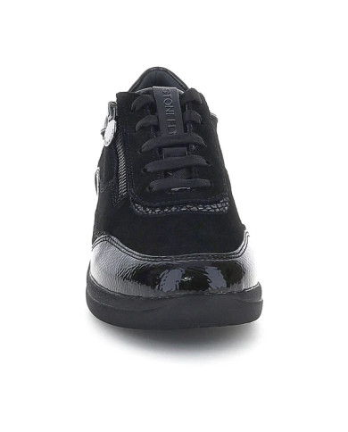 SNEAKERS STONEFLY DONNA AURORA 25 VELOUR/S. PATENT BLACK SYNTHETIC PATENT LEATHER/VELOU 221553 000