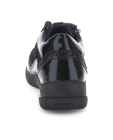 SNEAKERS STONEFLY DONNA AURORA 25 VELOUR/S. PATENT BLACK SYNTHETIC PATENT LEATHER/VELOU 221553 000