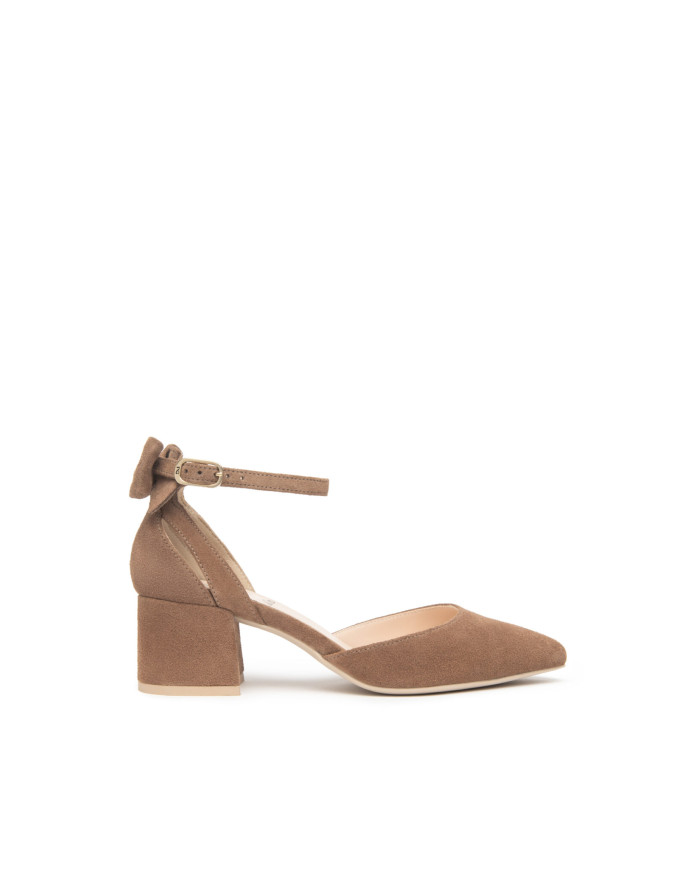 DECOLLETE' NEROGIARDINI DONNA IN SUEDE VELOUR MOU TPU TENNA NATURALE TACCO 5CM E615530D/442 