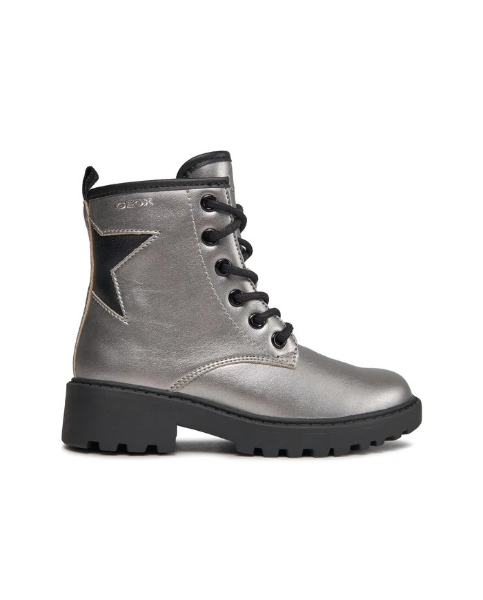 STIVALETTI GEOX BAMBINA J CASEY G. G - SINT.PERL. DK SILVER/BLACK J9420G 000NF C1363/A
