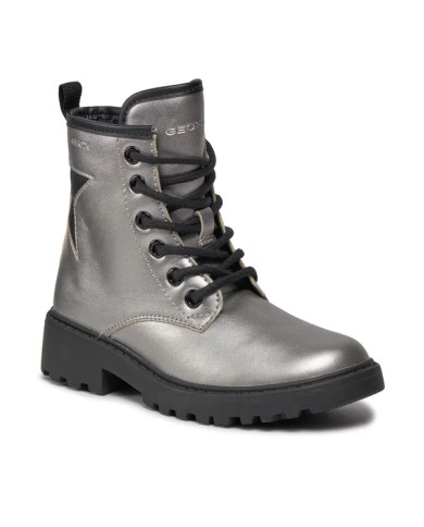 STIVALETTI GEOX BAMBINA J CASEY G. G - SINT.PERL. DK SILVER/BLACK J9420G 000NF C1363/A