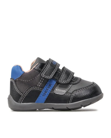 SCARPONCINO GEOX PRIMI PASSI BAMBINO ELTHAN B.A-WAX.SYNT.LEA  BLACK/ROYAL B041PA 000ME C0245