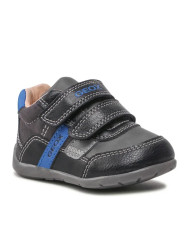 SCARPONCINO GEOX PRIMI PASSI BAMBINO ELTHAN B.A-WAX.SYNT.LEA  BLACK/ROYAL B041PA 000ME C0245