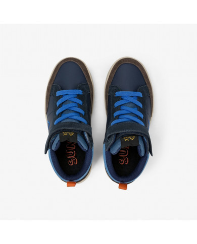 SNEAKERS SUN68 SHOE BOY'S GENIUS MID (KID) NAVY BLUE TG:30-34 Z45335K 07