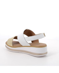 SANDALO CON ZEPPA IGI&CO DONNA PELLE SINTETICA BIANCO/ORO 5685422