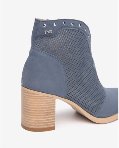 TRONCHETTO NEROGIARDINI DONNA VELOUR AVIO VELOUR AVIO TR CAPUA BEIGE TACCO 7CM  E512710D/203