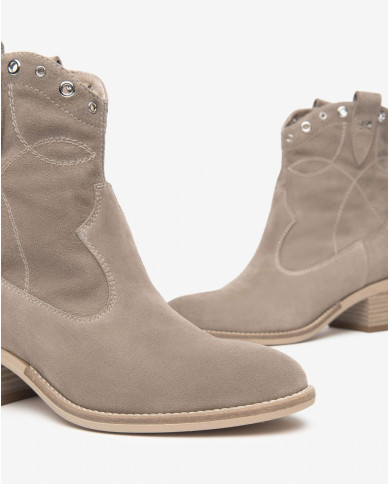 TRONCHETTO NEROGIARDINI DONNA VELOUR CRETA TR BASILEA 828 NATURALE TACCO 4,5CM E512705D/451