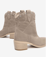 TRONCHETTO NEROGIARDINI DONNA VELOUR CRETA TR BASILEA 828 NATURALE TACCO 4,5CM E512705D/451