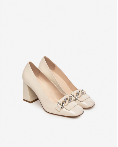 DECOLLETE' NEROGIARDINI VERNICE LATTE TACCO 8CM E409491D/711