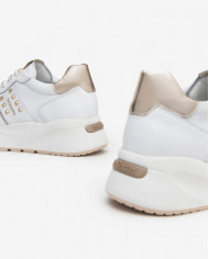 SNEAKERS NEROGIARDINI DONNA PELLE TESSUTO BIANCO E409853D/707