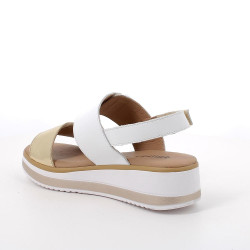 SANDALO CON ZEPPA IGI&CO DONNA PELLE SINTETICA BIANCO/ORO 5685422