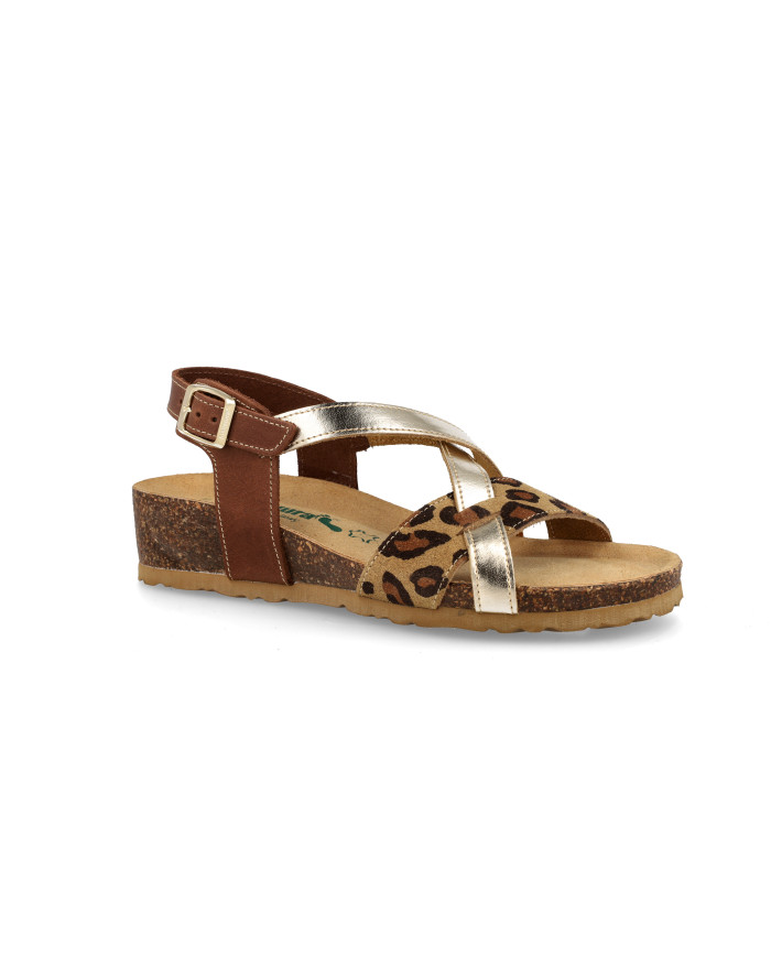 SANDALO CON ZEPPA BIONATURA DONNA 12 A 2495 IMB NABUK