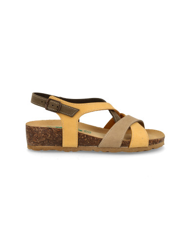 SANDALO CON ZEPPA BIONATURA DONNA 12 A 2495 IMB NABUK M2604
