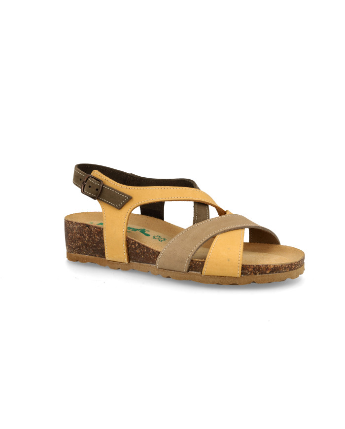 SANDALO CON ZEPPA BIONATURA DONNA 12 A 2495 IMB NABUK M2604
