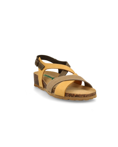 SANDALO CON ZEPPA BIONATURA DONNA 12 A 2495 IMB NABUK M2604