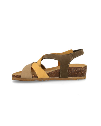 SANDALO CON ZEPPA BIONATURA DONNA 12 A 2495 IMB NABUK M2604