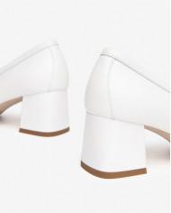 MOCASSINI NEROGIARDINI DONNA PELLE BIANCO TACCO 5,5CM E409471D/707