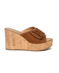 CIABATTE NEROGIARDINI DONNA VELOUR TABACCO PU.MUSAE307660D/326