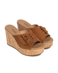 CIABATTE NEROGIARDINI DONNA VELOUR TABACCO PU.MUSAE307660D/326