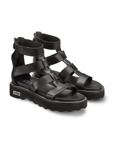 SANDALO CON ZEPPA CULT DONNA ZIGGY 3290 W LEATHER BLACK CLW329000