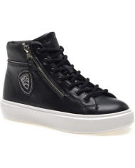 SNEAKERS BLAUER DONNA WOMAN LEATHER MIDBOOT F3VENUS02LEA BLK