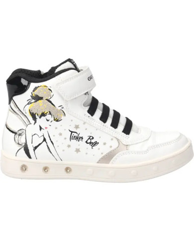 SNEAKERS  GEOX BAMBINA J SKYLIN G. F - SIN+TES.GLIT WHITE/BLACK J368WF 0BCEW C0404/A
