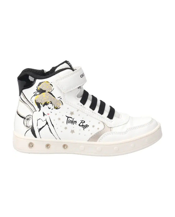 SNEAKERS  GEOX BAMBINA J SKYLIN G. F - SIN+TES.GLIT WHITE/BLACK J368WF 0BCEW C0404/A