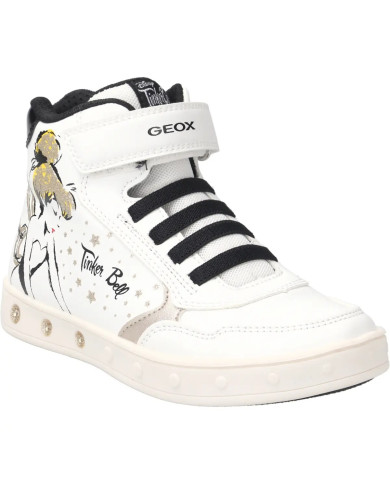 SNEAKERS  GEOX BAMBINA J SKYLIN G. F - SIN+TES.GLIT WHITE/BLACK J368WF 0BCEW C0404/A