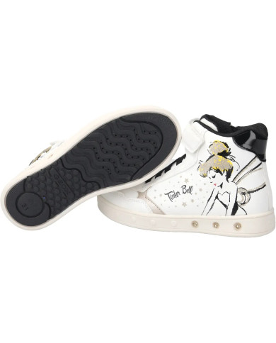 SNEAKERS  GEOX BAMBINA J SKYLIN G. F - SIN+TES.GLIT WHITE/BLACK J368WF 0BCEW C0404/A